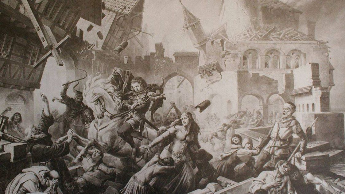 Карл Жозлен. Базельское землетрясение. Фрагмент. XIX в.