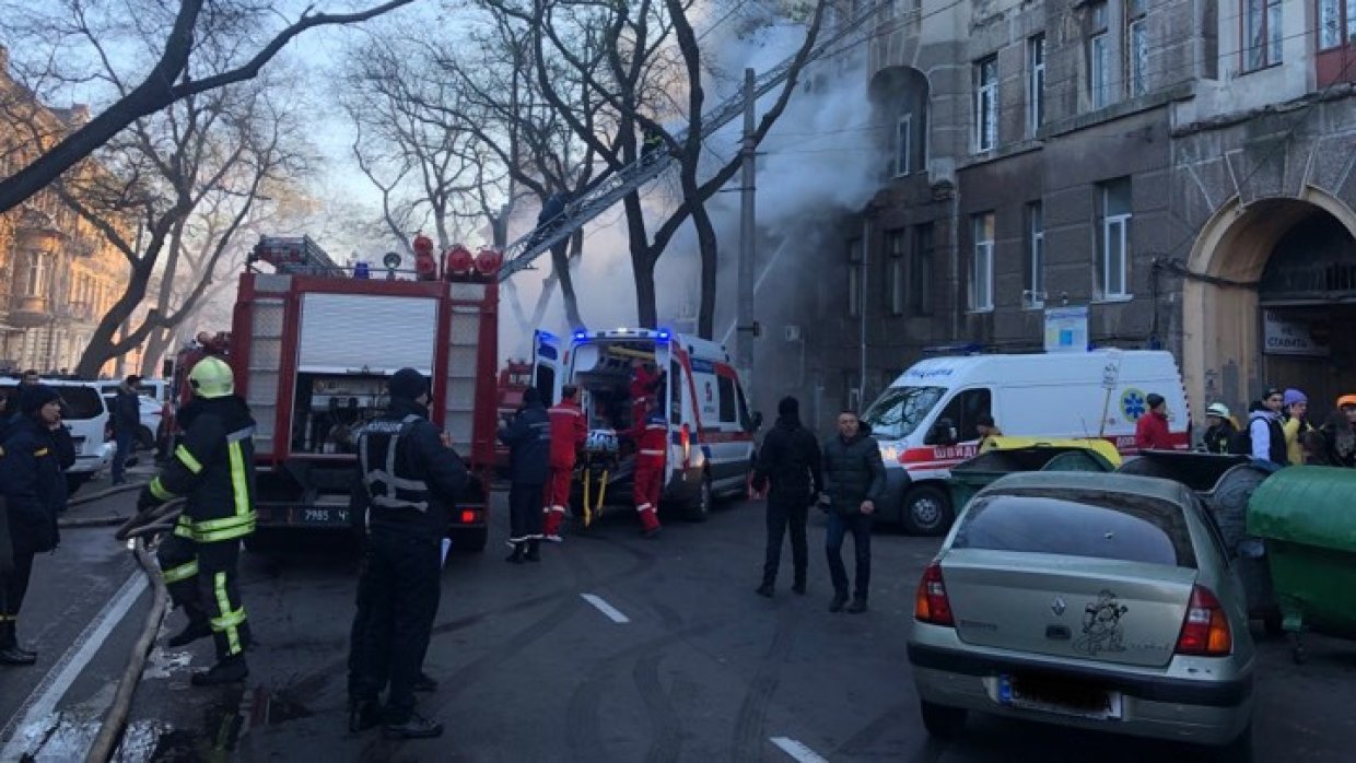 Пожар в Одесском колледже
