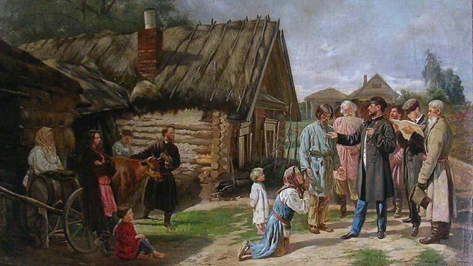 Василий Пукирев. Сбор недоимок. 1875