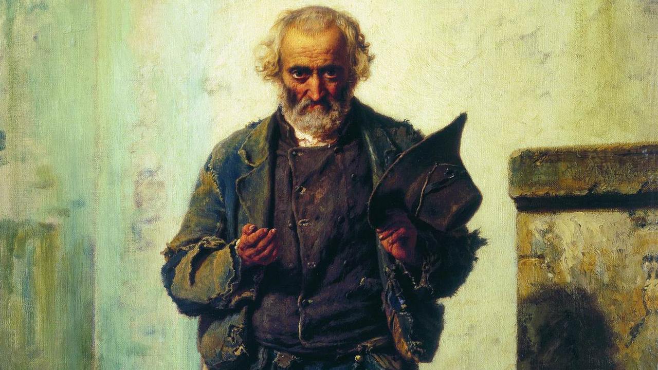 Федор Бронников. Старик-нищий (фрагмент). 1869