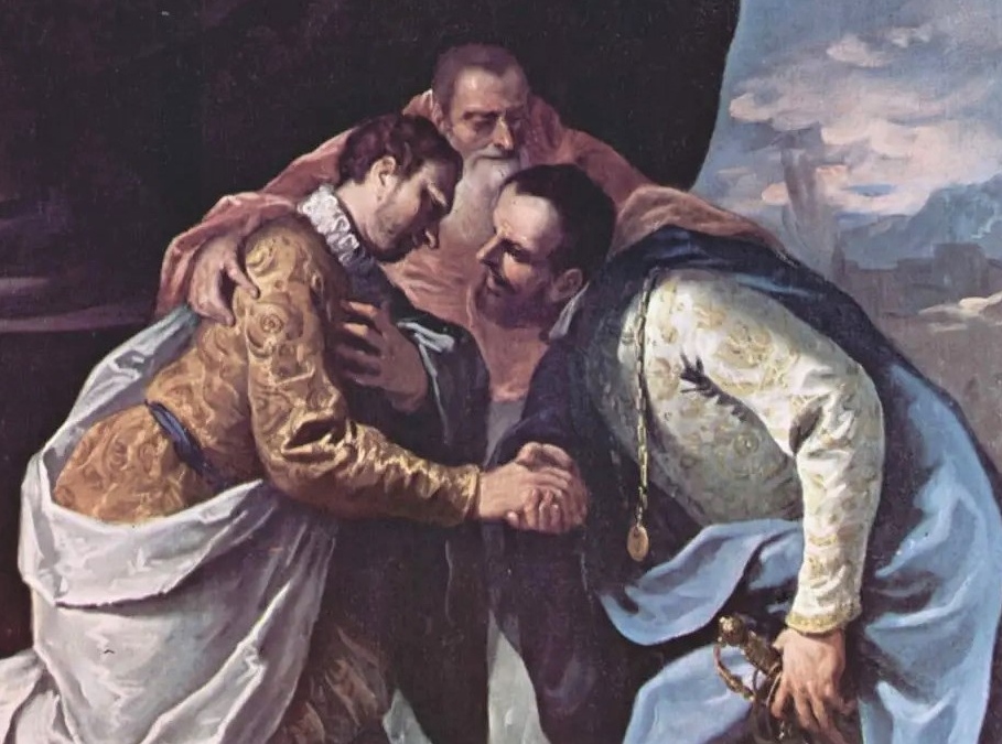 Себастьяно Риччи. Встреча папы Павла III, Франциска I и Карла V (фрагмент). 1687
