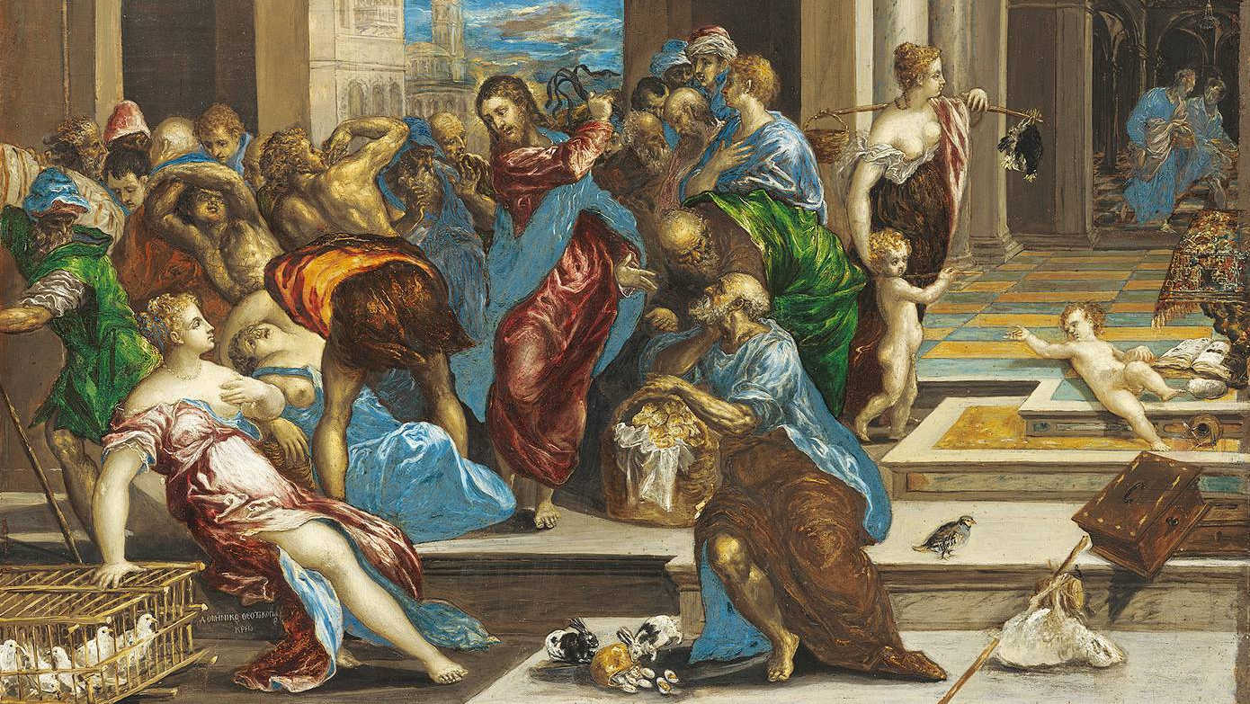 Эль Греко. Христос изгоняет торговцев из храма. 1570
