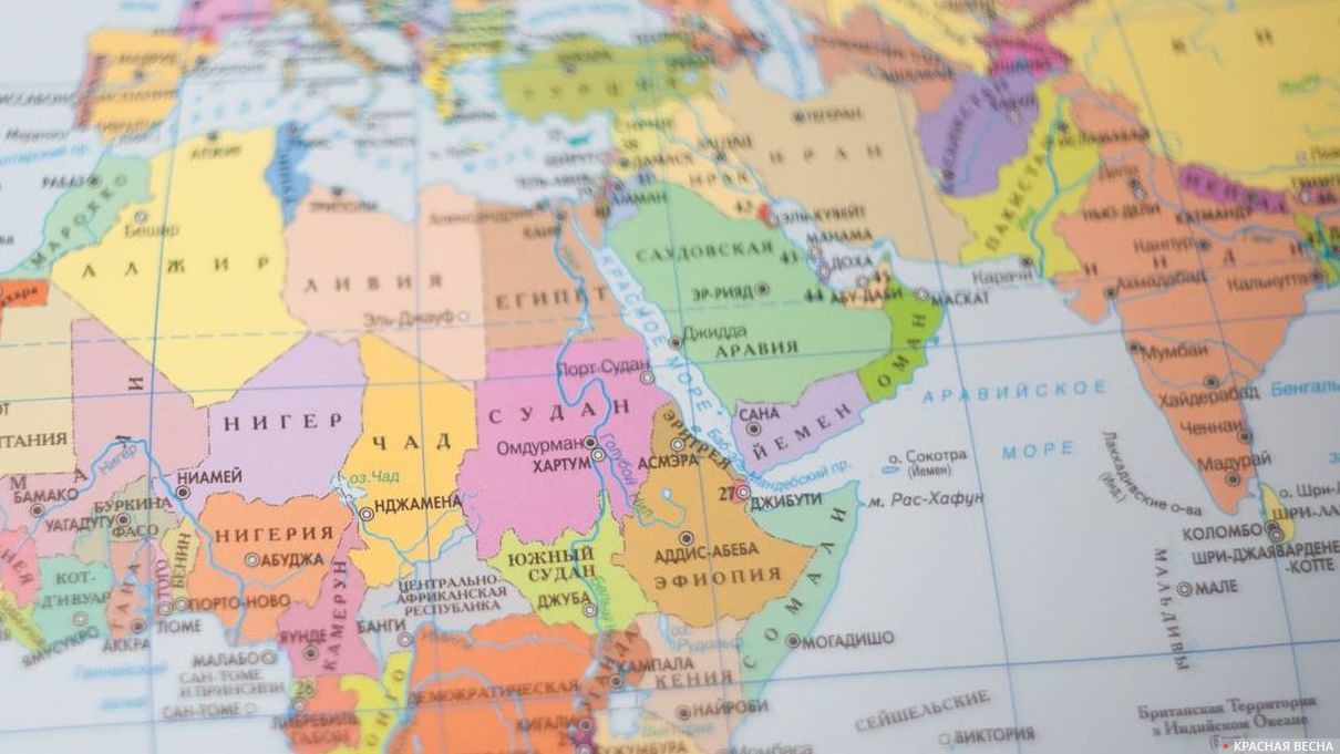 Аравийский полуостров на карте мира