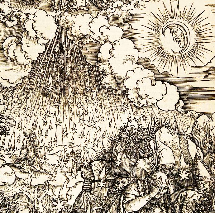 Альбрехт Дюрер. Апокалипсис. Снятие пятой и шестой печатей (фрагмент). 1496–1498