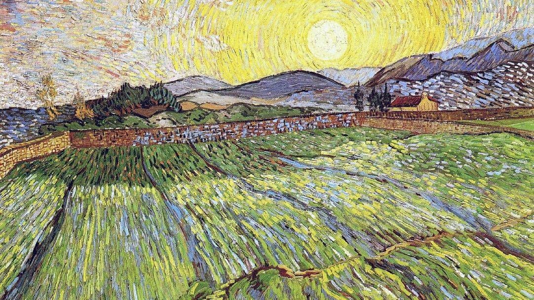 Винсент Ван Гог. Огороженное поле и восход солнца. 1889