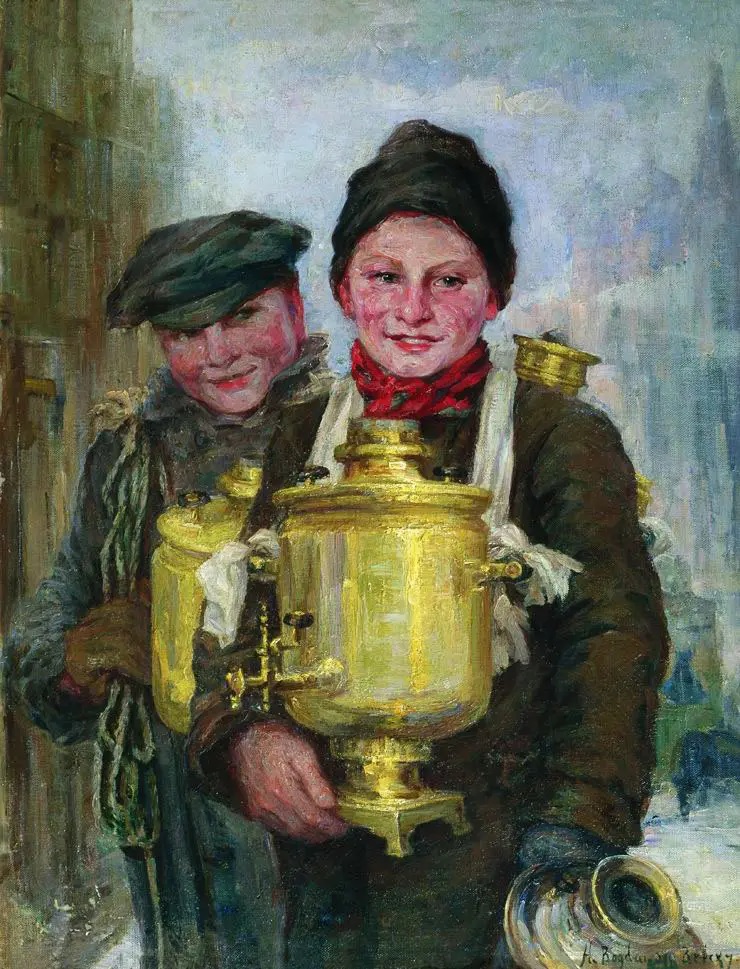 Николай Богданов-Бельский. Сбитенщики. 1889