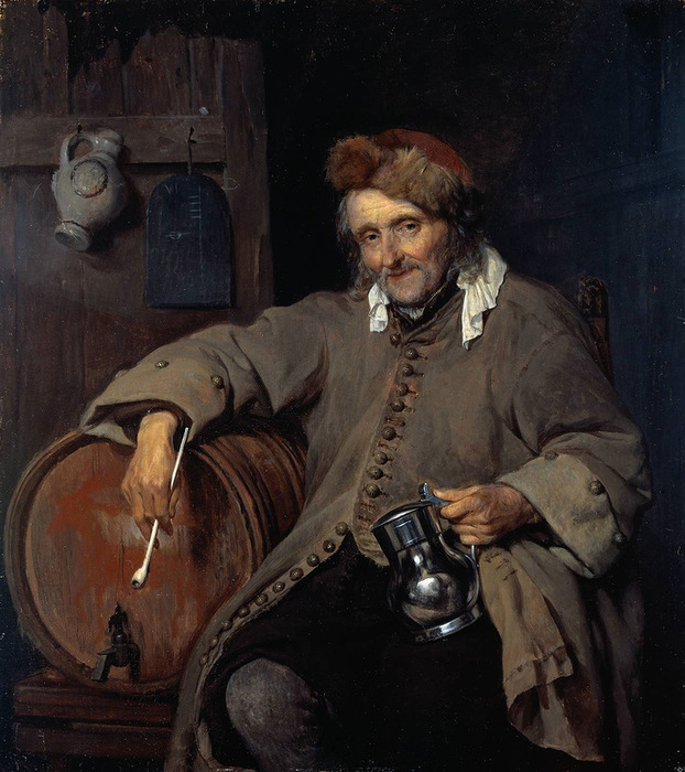 Габриэль Метсю. Старый пьяница. 1658