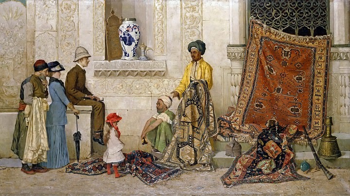 Осман Хамди Бей. Уличные торговцы коврами (фрагмент). 1888