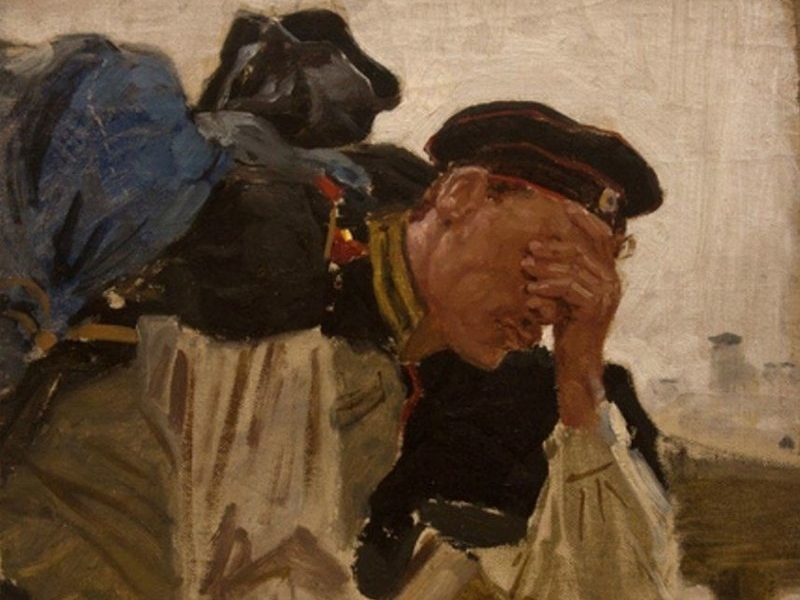 Константин Савицкий. Плачущий солдат (фрагмент). 1880-е