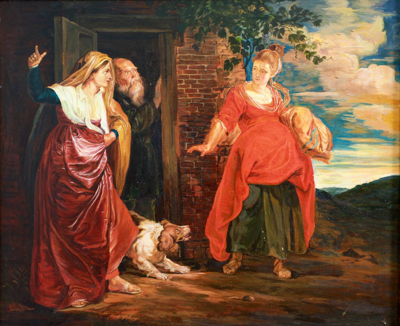 Рубенс. Агарь изгоняют из дома Авраама. 1615