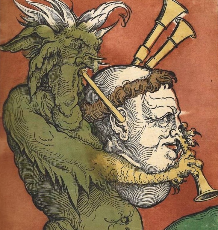 Эрхард Шён. Волынка дьявола (фрагмент). 1530-е 