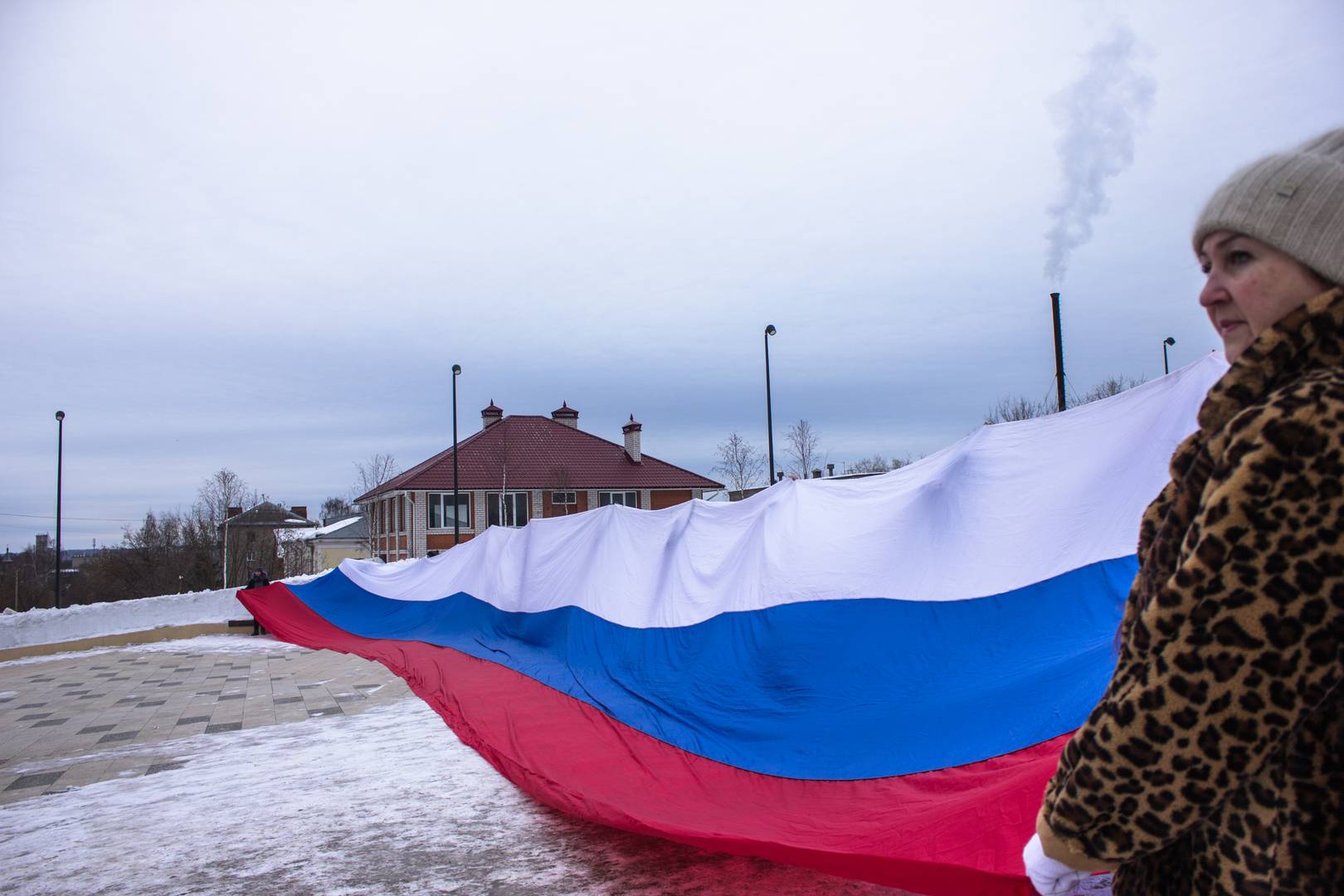 Огромный флаг России стал частью акции