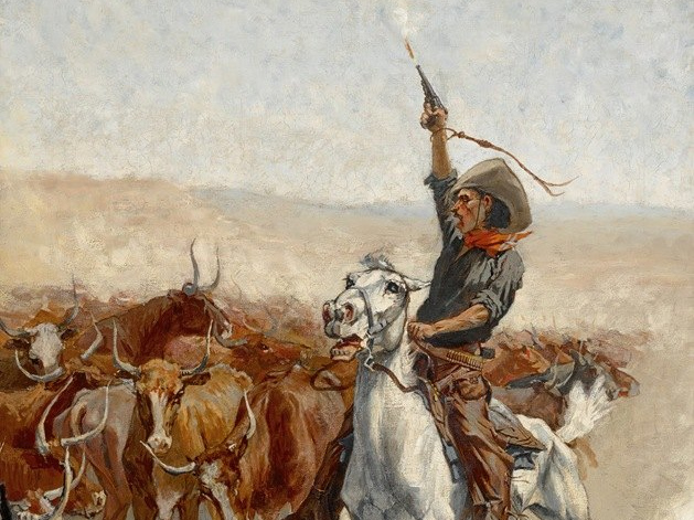 Фредерик Ремингтон. Загон скота (фрагмент). Около 1888