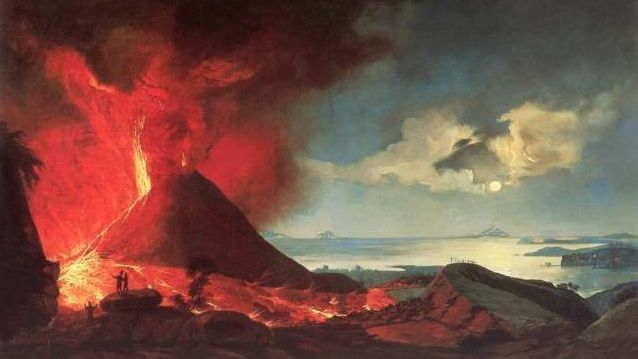 Лайош Мезеи. Извержение вулкана. Около 1860