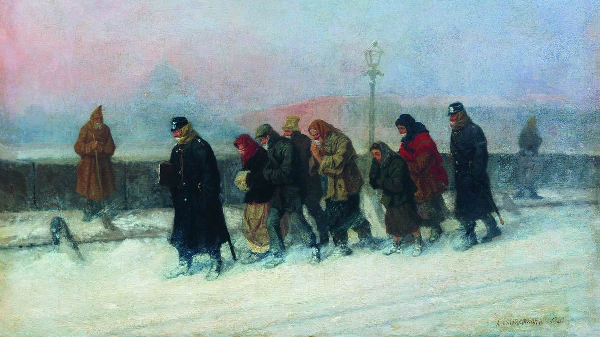 Л. И. Соломаткин. Препровождение арестованных. 1881