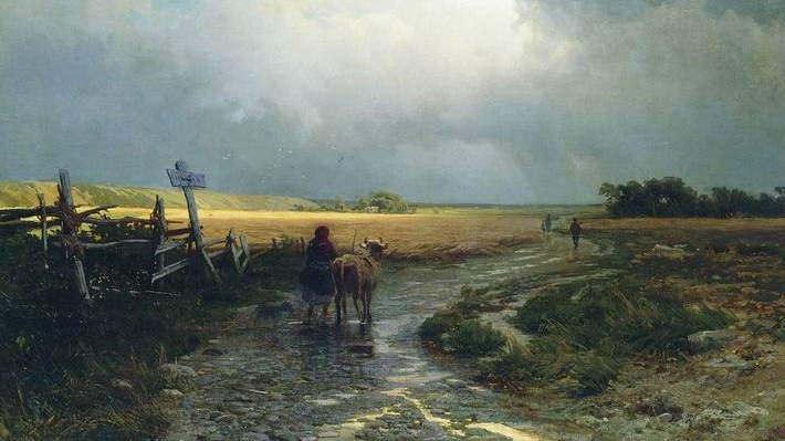 Федор Васильев. После дождя. Проселок (фрагмент). 1867-1869