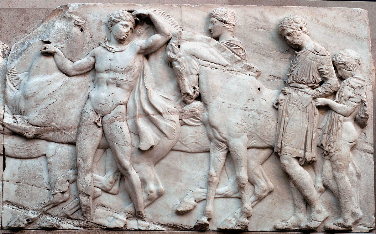Кавалькада. Блок XLVII с северного фриза Парфенона, ок. 447-433 до н. э.