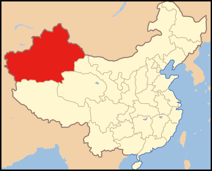 Синьцзян на карте Китае
