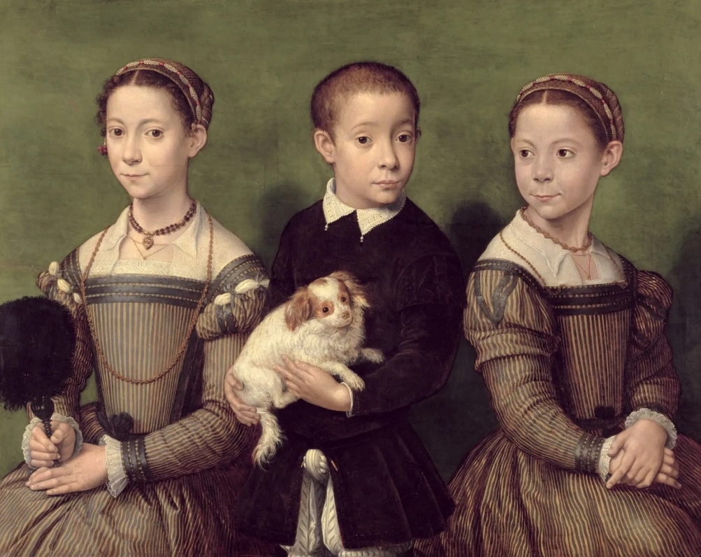 Софонисба Ангвиссола. Трое детей с собакой. 1570-е