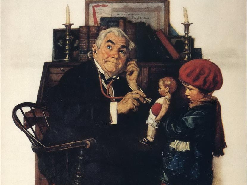 Норман Роквел. Доктор и кукла (фрагмент). 1929