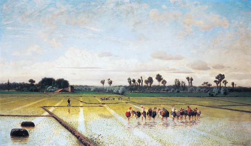 Луиджи Стеффани. Рисовое поле. 1864