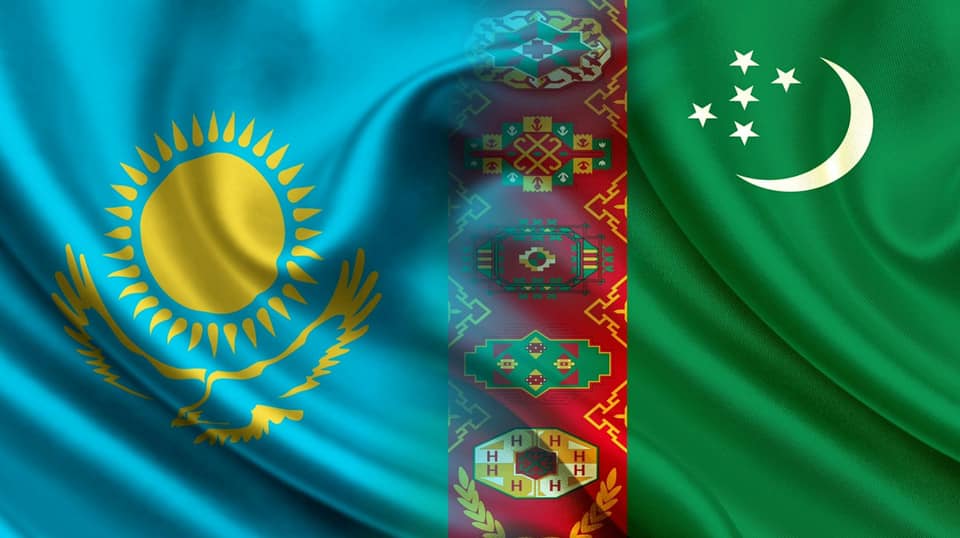 Флаг Казахстана и Туркмении
