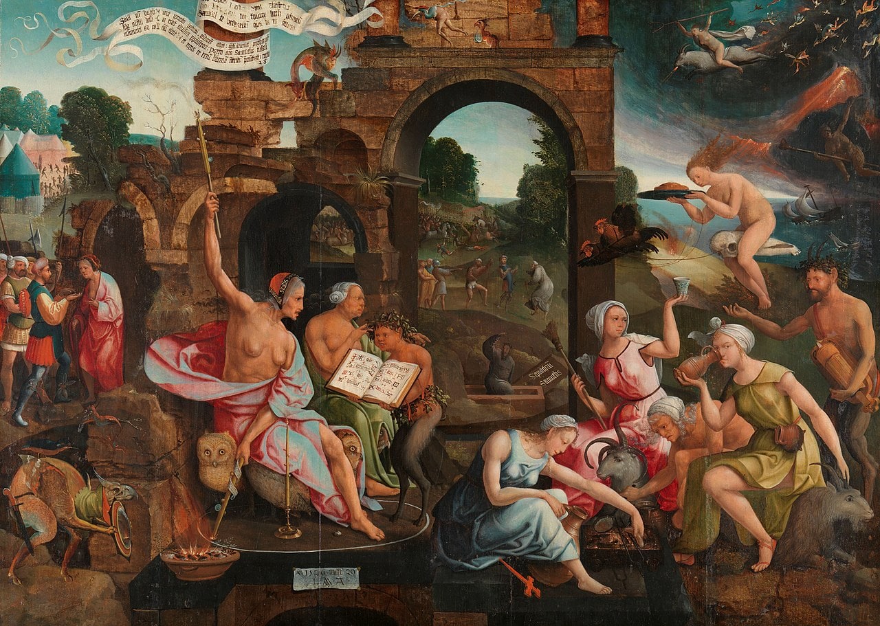 Якоб Корнелиш ван Оостсанен. Саул и Эндорская ведьма (фрагмент). 1526