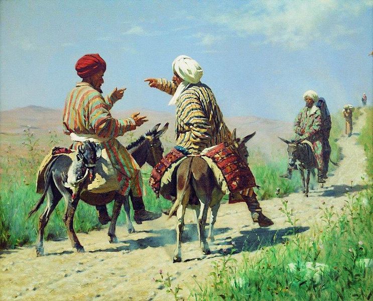 Мулла Рахим и мулла Керим по дороге на базар ссорятся