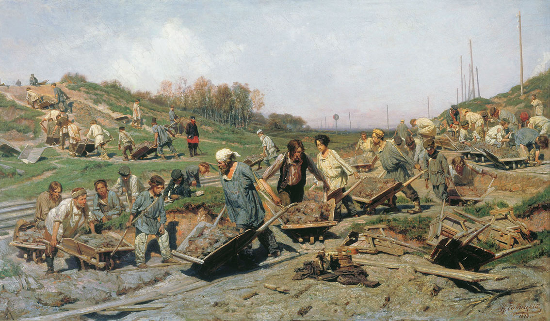 Константин Савицкий. Ремонтные работы на железной дороге. 1874