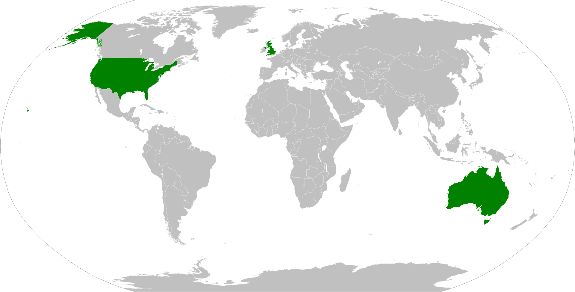 Страны-члены AUKUS на карте