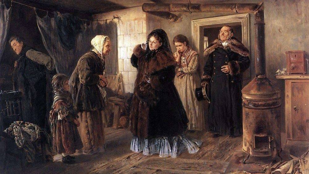 В. Е. Маковский. Посещение бедных. 1874