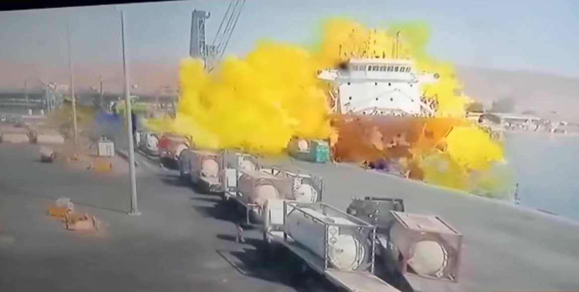 Взрыв в порту в Акаб в Иордании
