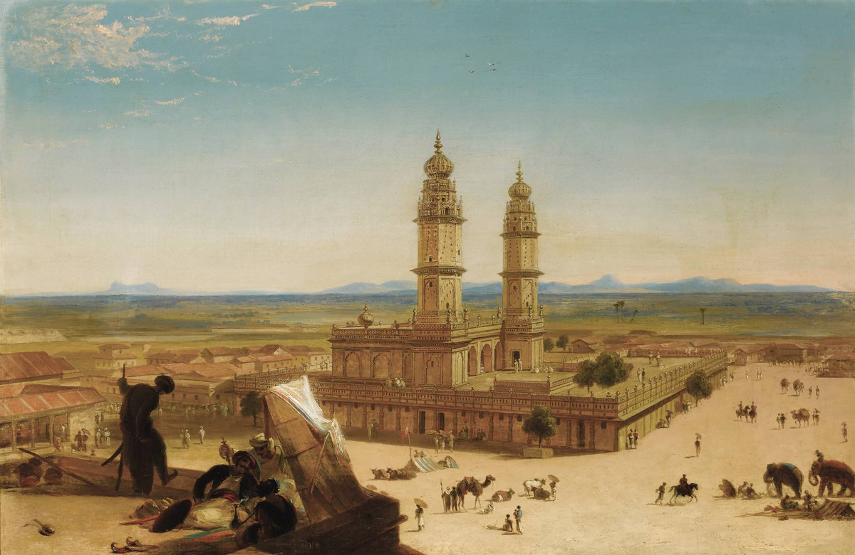 Альберто Пазини. Восточный пейзаж с мечетью. До 1840