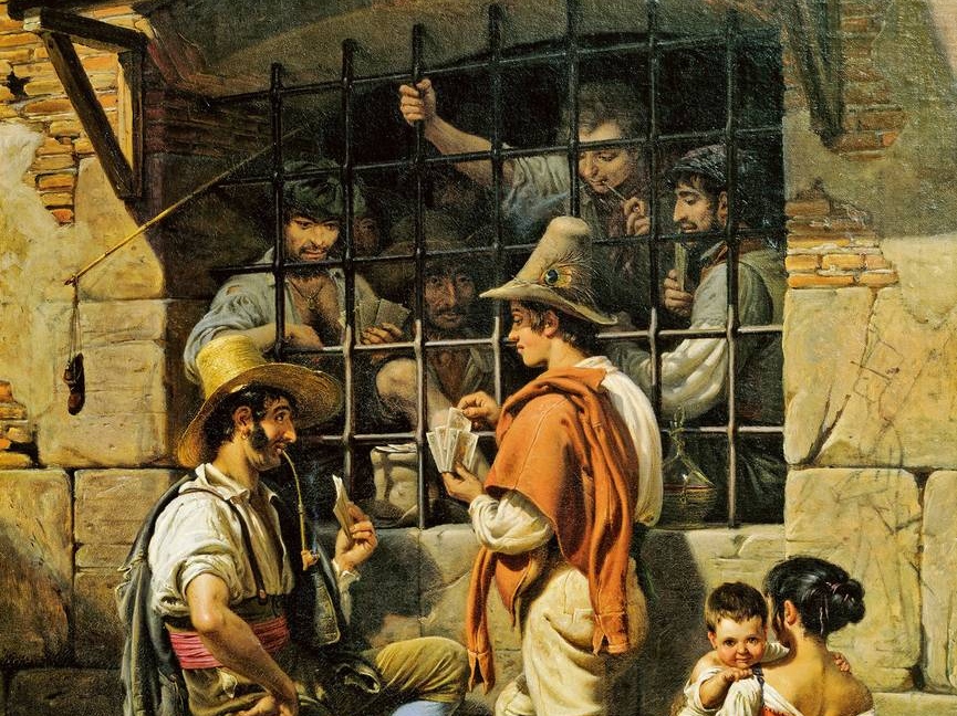 Вильгельм Николай Марстранд. Тюрьма в Риме (фрагмент). 1837