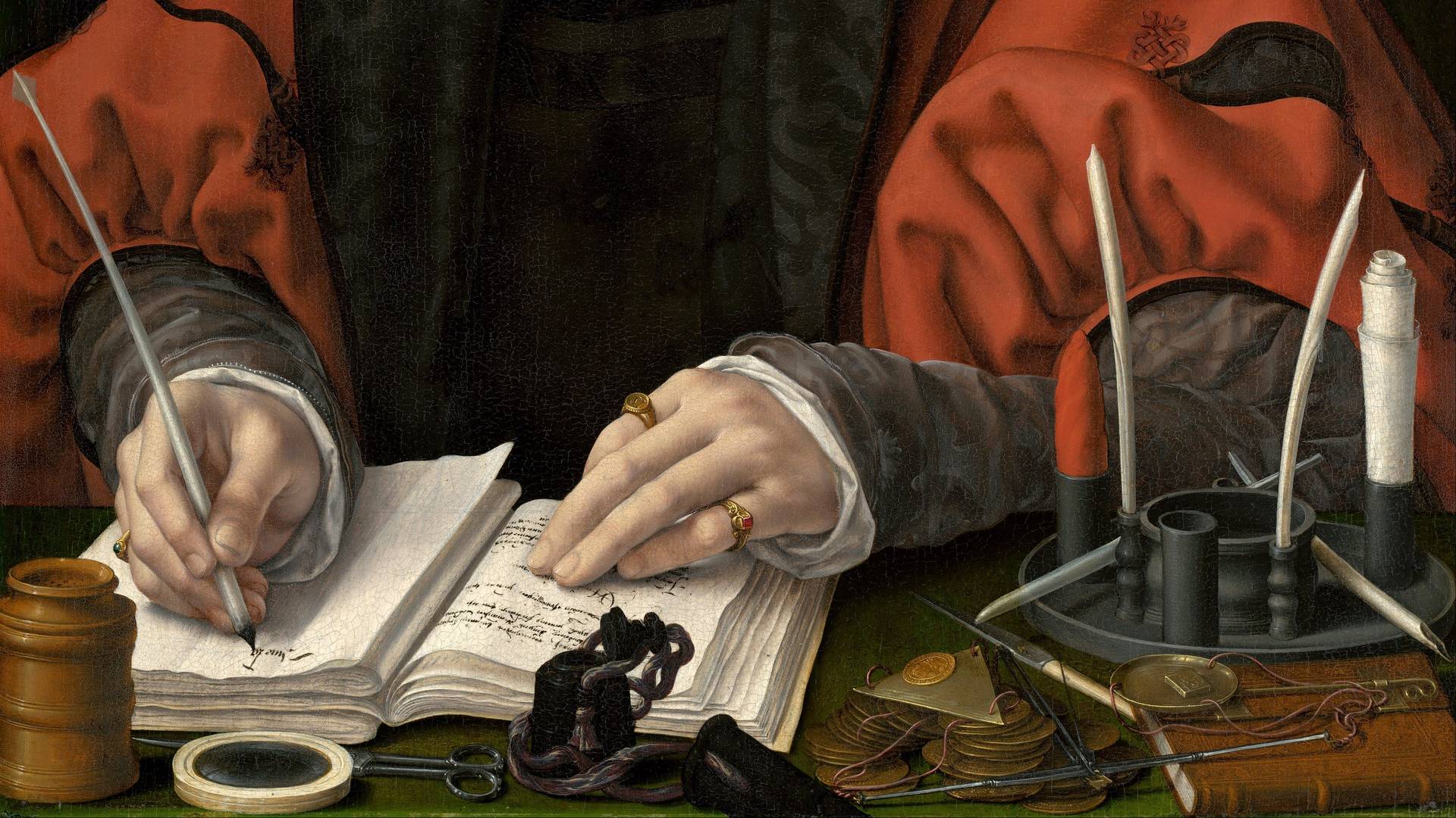 Ян Госсард. Портрет банкира (фрагмент). 1530