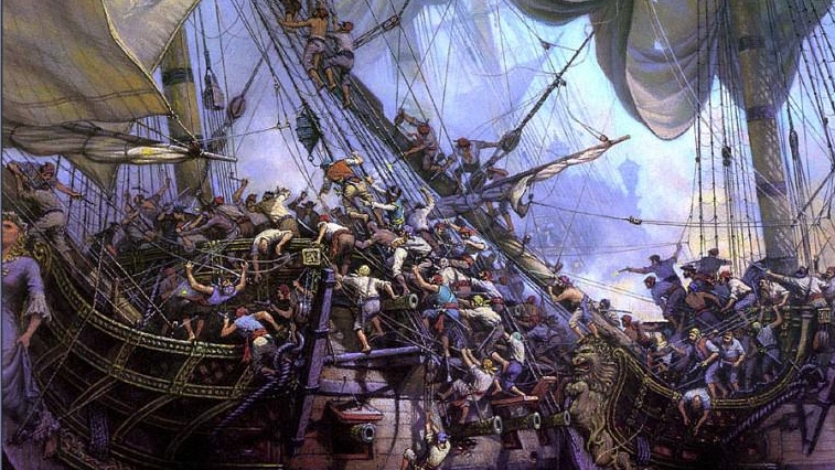 Джон Майкл Гровс. Взятие на абордаж французского судна Гвинея Ман. 1717