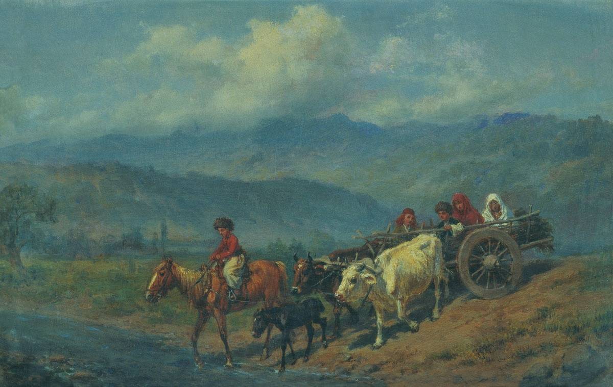 Константин Филиппов. Северный Кавказ. Арба. середина XIX в.