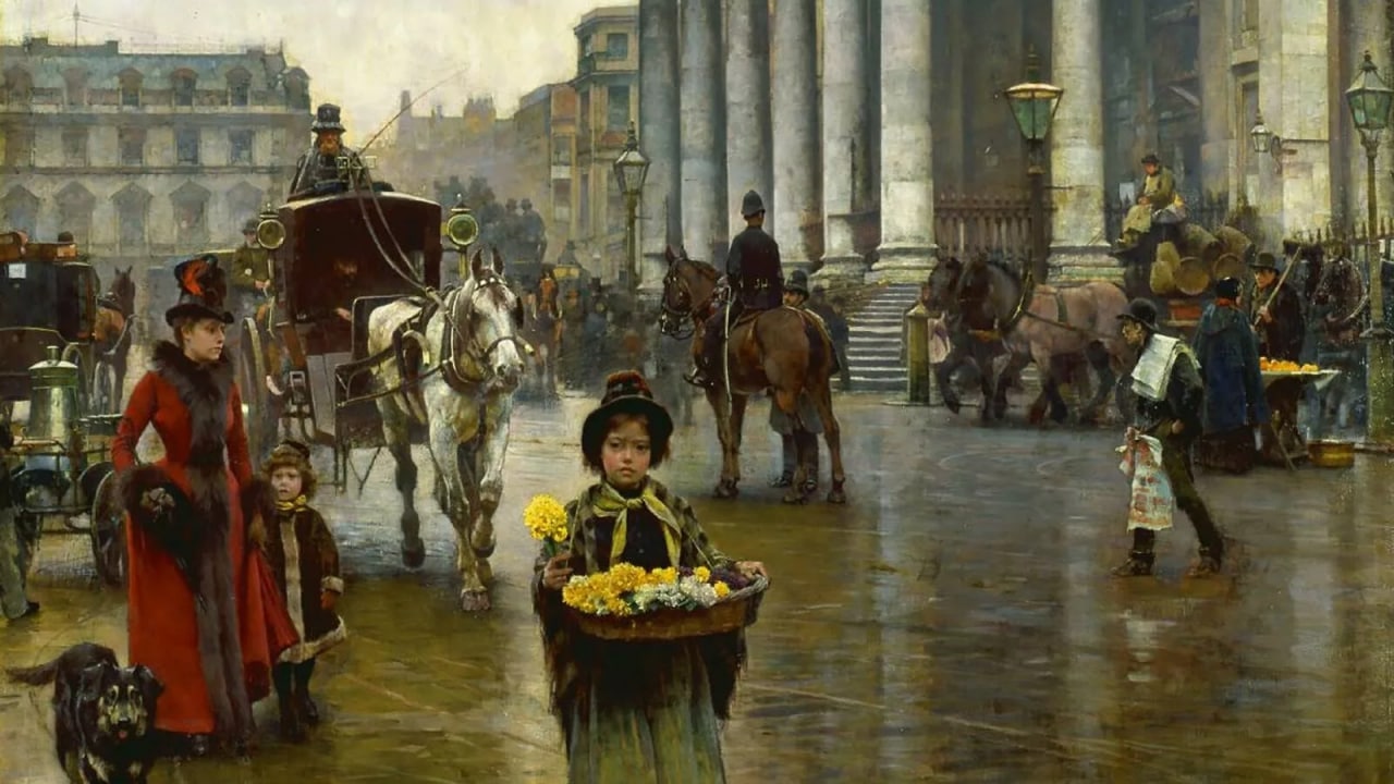 Уильям Логсдейл. На площади Святого Мартина (фрагмент). 1888
