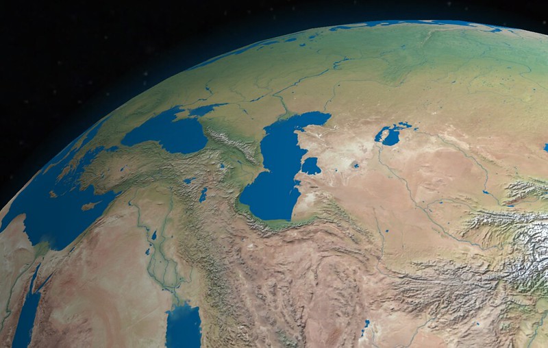 Каспийское море со спутника