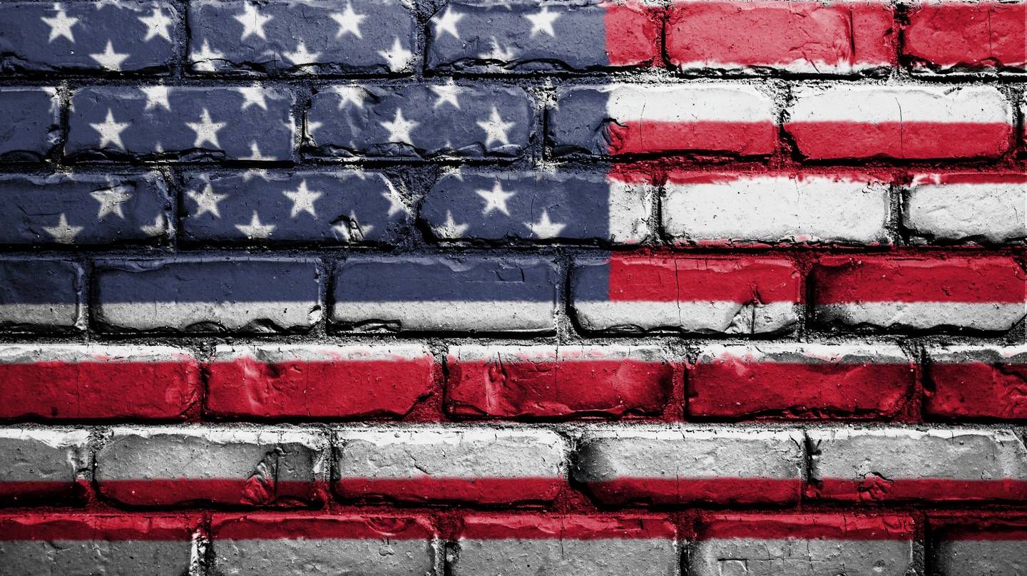 Флаг США — стена