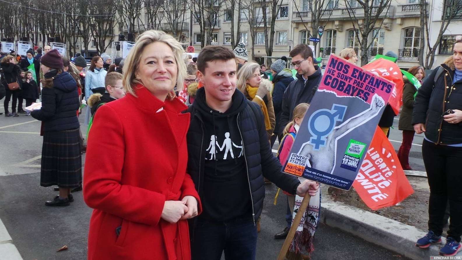 Глава движения La Manif Pour Tous («Манифестация для всех») Людовин де Ла Рошер на манифестации в Париже против законопроекта по биоэтике. 19 января 2020.