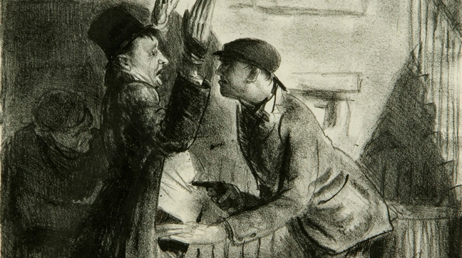 Джордж Уэсли Беллоуз. Ограбление (фрагмент). 1921