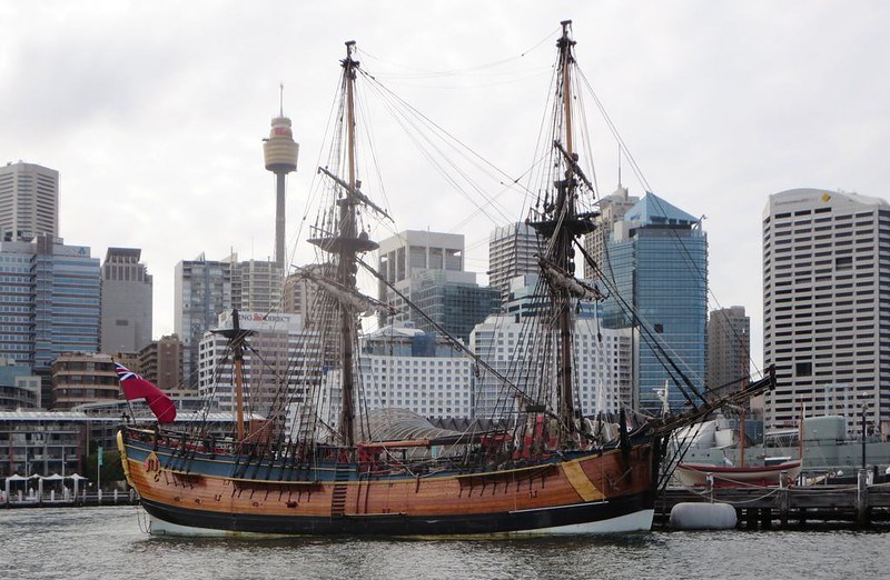 Копия корабля «Индевор», на котором плавал Джеймс Кук. Сидней, Австралия.