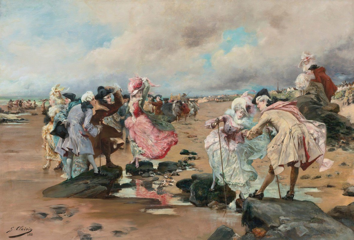 Жорж Клерин. Воскресный день на берегу моря. 1888