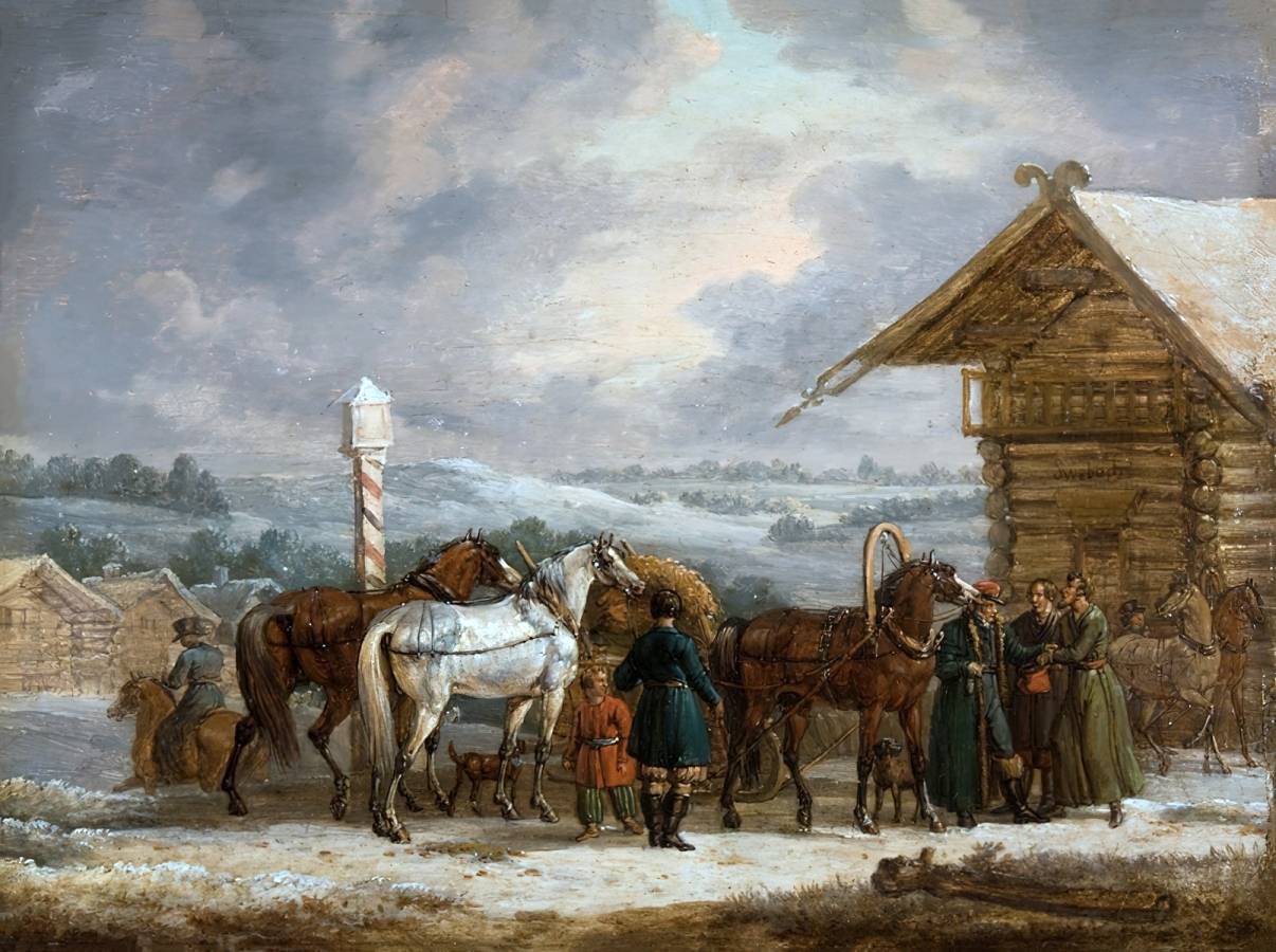 Жак Франсуа Свебах. Почтовая станция в Российской империи. 1813-1820