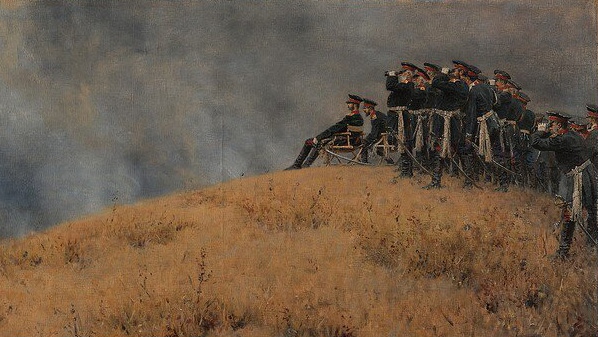 Василий Верещагин. Император Александр II под Плевной 30 августа 1877 года (фрагмент). 1878-1879
