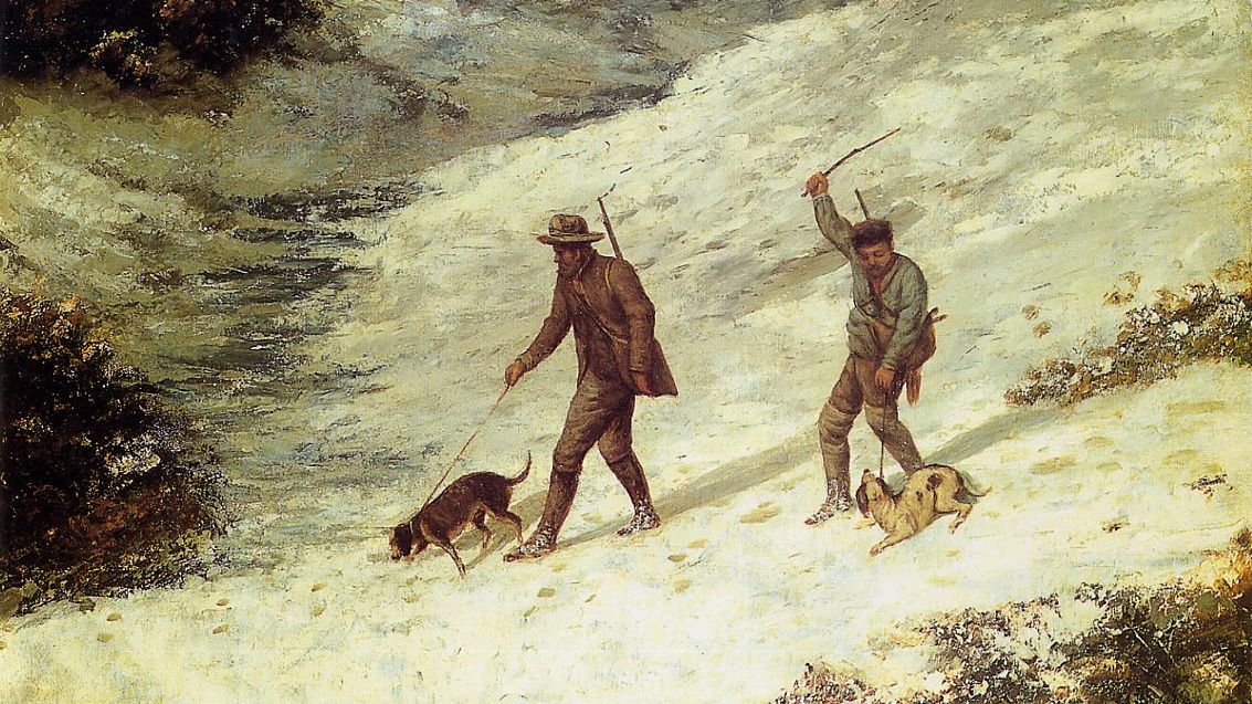 Гюстав Курбе. Браконьеры в снегу. 1867