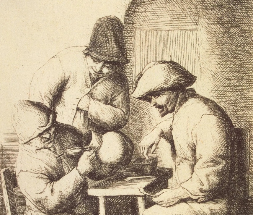 Адриан Янс ван Остаде. Пустой кувшин. Фрагмент. 1653