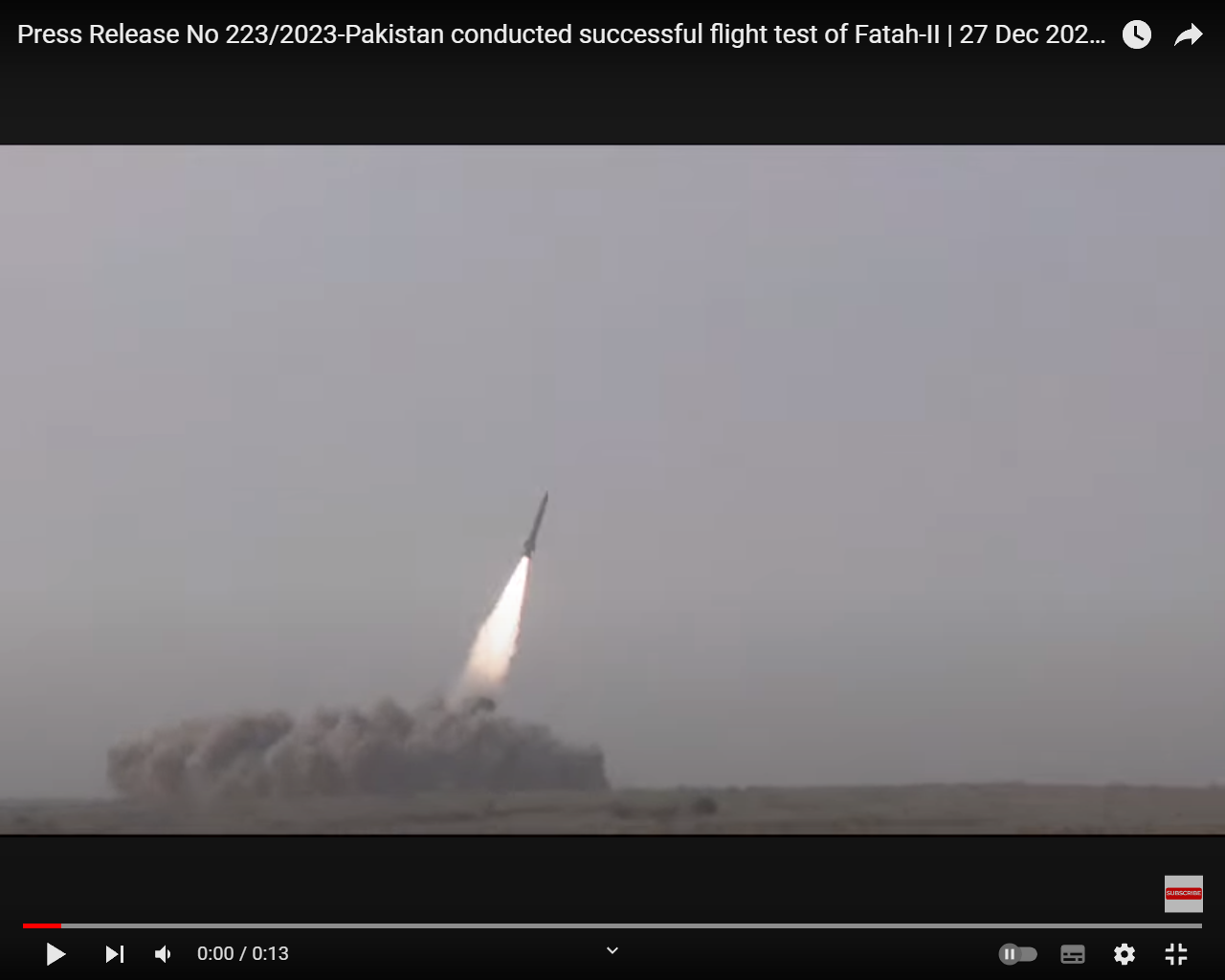 Пуск ракеты Fatah-II