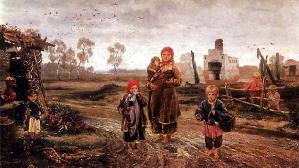 И. Прянишников. Погорельцы. 1871 г.